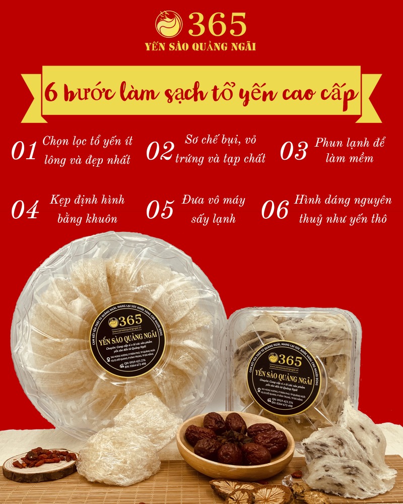6 bước làm sạch tổ yến cao cấp